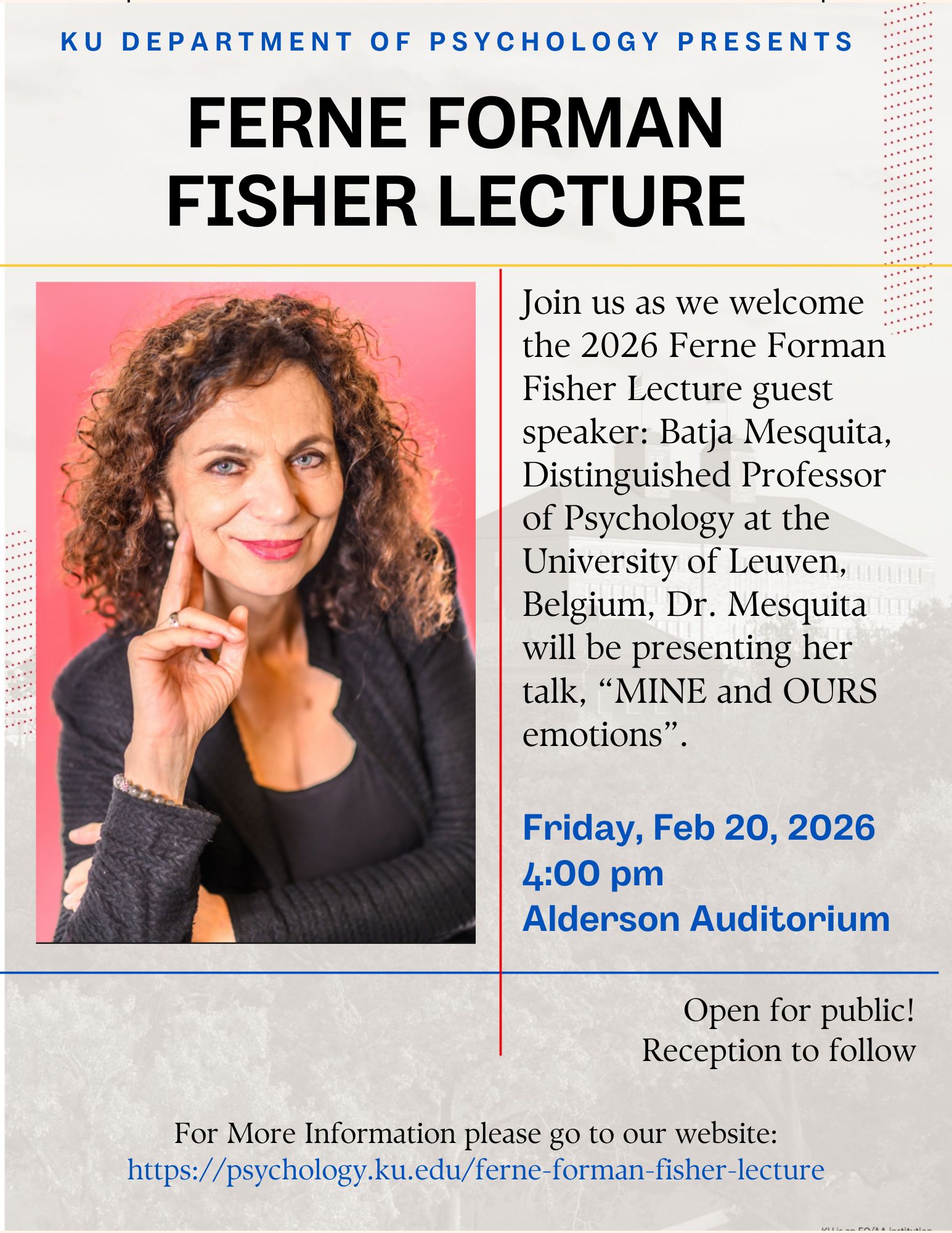 Ferne Forman Fisher Lecture Flyer